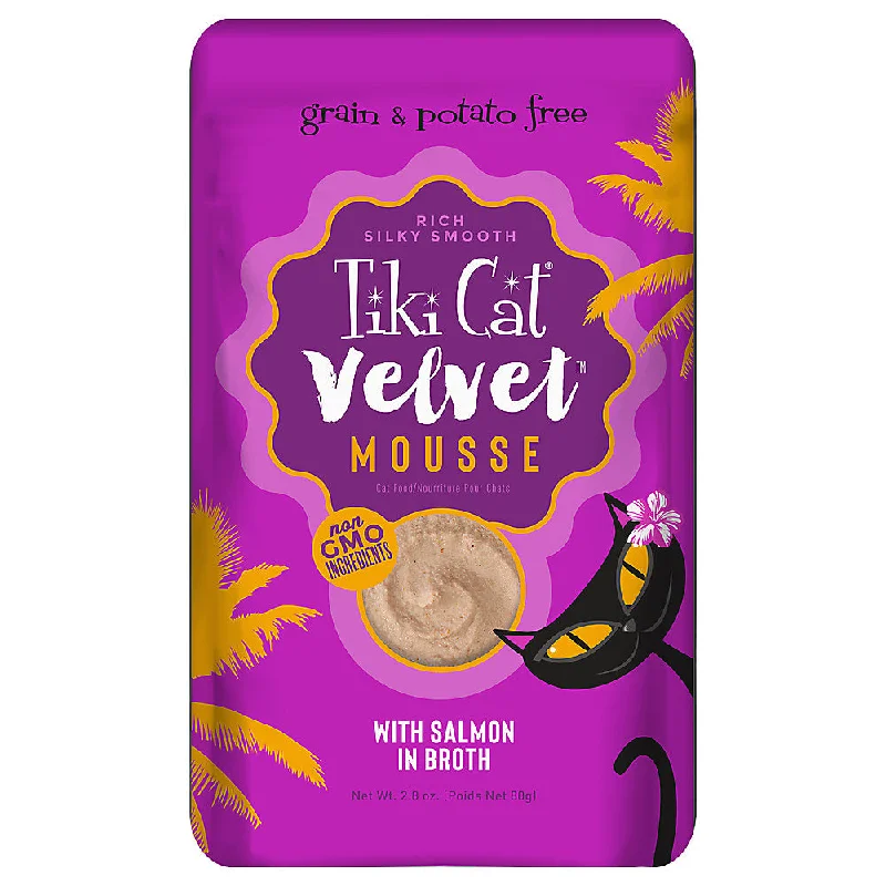    - Senior cat food  Tiki Cat® Velvet Mousse™ Salmon Wet Cat Food