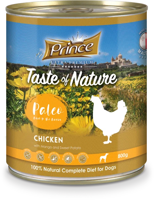 -Grain-free dog food recommendationPrince Taste of Nature tin, Chicken & Mango with Sweet Potato 800g