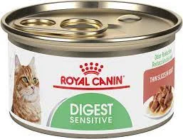 1. **Functional Cat Food**  Royal Canin Feline Care Nutrition Digest Sensitive Thin Slices in Gravy Canned Cat Food 3-oz