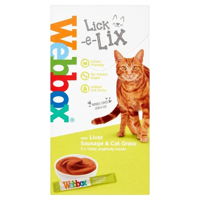  -High-fiber dog foodWebbox Lick-e-lix Liver sausage & Cat grass