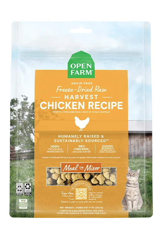 1. **Functional Cat Food**  Open Farm Harvest Chicken Freeze Dried Raw Cat Food (9 oz)